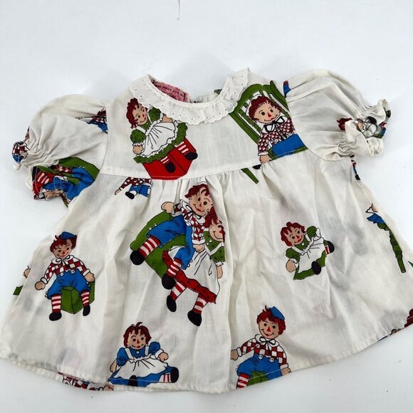 Handmade Raggedy Ann and‎ Andy Puff Sleeve Dress or Pinafore Top - Picture 1 of 7